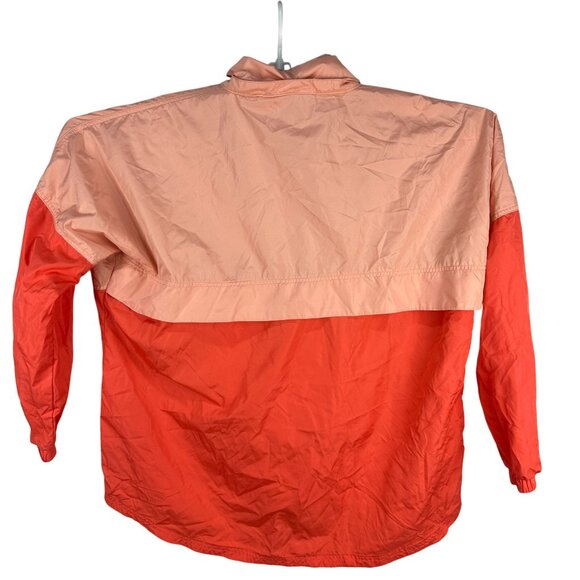 Lauren James Colorblock Windbreaker Jacket Size XL Peach & Coral - Picture 3 of 5